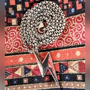 ⚒️Hold For Cindy.⚒️Unisex Hand-forged Stainless Steel Lightning Bolt Necklace